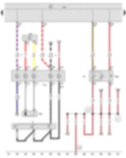 Wiring Diagram  VW NEW SAGITAR 2016 - Hazard warning lights button - Airbag coil connector and return ring with slip ring - Horn plate - Airbag control unit - Onboard supply control unit - Indicator lamp for hazard warning light - Driver side airbag igniter