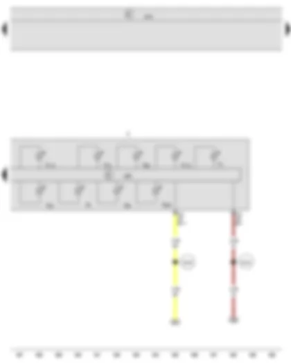 Wiring Diagram  VW NEW SAGITAR 2016 - Onboard supply control unit - Dash panel insert - Main beam warning lamp - Oil pressure warning lamp - Seat belt warning system warning lamp - Coolant temperature and coolant shortage warning lamp - Brake pad warning lamp - Exhaust emissions warning lamp - Immobiliser warning lamp - Brake system warning lamp - Warning lamp for daytime running lights