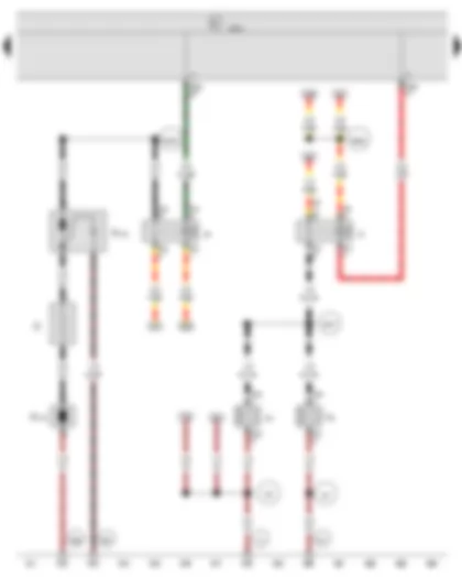 Wiring Diagram  VW NEW SAGITAR 2016 - Treble horn - Bass horn - Dual tone horn relay - Heated rear window relay - Onboard supply control unit - Heated rear window