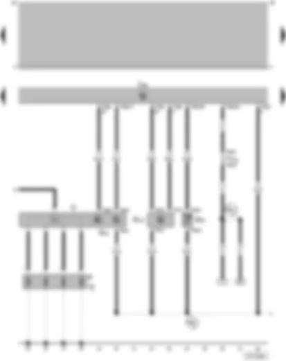 Wiring Diagram  VW PARATI 2002 - Hall sender - Coolant temperature sender - Trottle valve positioner sender - 1AV control unit (injection system) - Ignition distributor - Spark plug connector - Spark plug - Push-in bridge