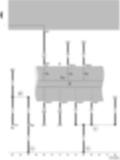 Wiring Diagram  VW PARATI 2002 - Fresh air blower switch - Control unit with display in dash panel insert - Dash panel insert - Main beam warning lamp - Alternator warning lamp - Side light warning lamp