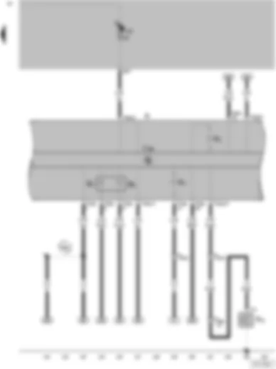 Wiring Diagram  VW PARATI 2004 - Oil pressure switch (0.3 bar) - Fuel gauge - Coolant temperature gauge - Control unit with display in dash panel insert - Dash panel insert - Alternator warning lamp - Oil pressure warning lamp