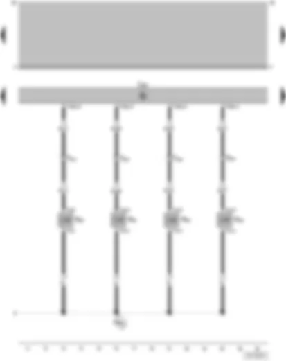 Wiring Diagram  VW PARATI 2003 - 1AV control unit - Injector - cylinder 1 - Injector - cylinder 2 - Injector - cylinder 3 - Injector - cylinder 4 