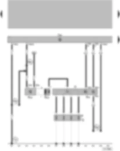 Wiring Diagram  VW PARATI 2005 - Hall sender - 1AV control unit (injection system) - Ignition transformer - Ignition transformer output stage - Ignition distributor - Spark plug connector - Spark plug