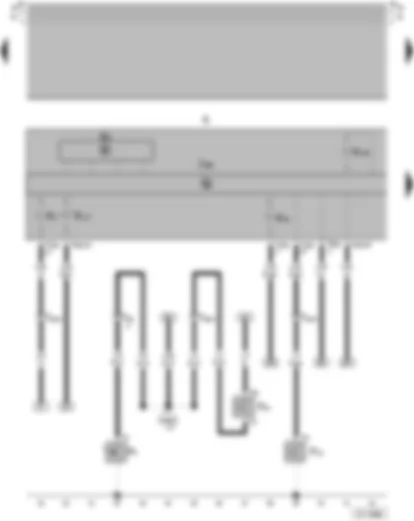 Wiring Diagram  VW PARATI 2005 - Handbrake warning switch - Oil pressure switch (0.3 bar) - Brake fluid level warning contact - Revolution counter - Control unit with display in dash panel insert - Dash panel insert