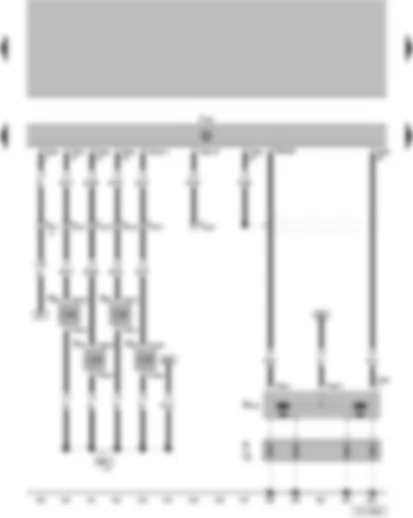 Wiring Diagram  VW PARATI 2003 - Aparelho de comando p/ 4AV/4CV (sistema de injeção) - Injetor do cilindro 1 - Injetor do cilindro 2 - Injetor do cilindro 3 - Injetor do cilindro 4 - Transformador de ignição - Conectores das velas