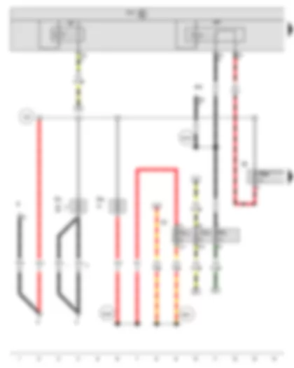 Wiring Diagram  VW PASSAT CC 2009 - X-contact relief relay - Terminal 15 voltage supply relay 2 - Fuse 1 in fuse holder A - Fuse holder B - Fuse holder C - Fuse 5 in fuse holder A