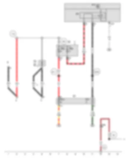 Wiring Diagram  VW PASSAT CC 2009 - Onboard supply control unit - Terminal 15 voltage supply relay 2 - Fuse holder B - Fuse holder C
