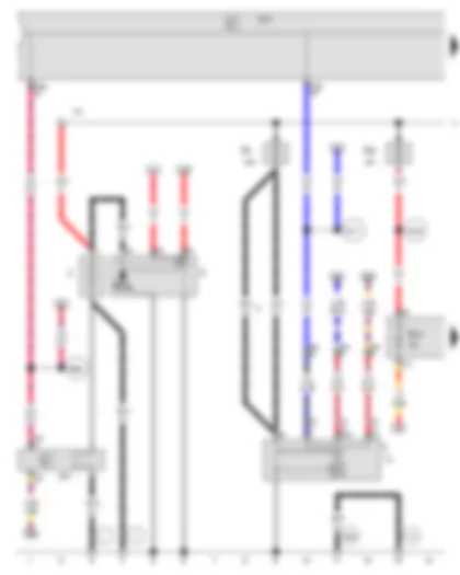 Wiring Diagram  VW PASSAT CC 2010 - Battery - Starter - Alternator - Voltage regulator - Onboard supply control unit - Fuse 1 in fuse holder A - Fuse 5 in fuse holder A - Fuse 27 on fuse holder C