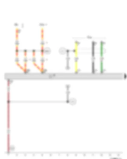 Wiring Diagram  VW PASSAT CC 2010 - Radio - Connection for external audio sources - Fuse 8 on fuse holder B - Fuse 28 on fuse holder C