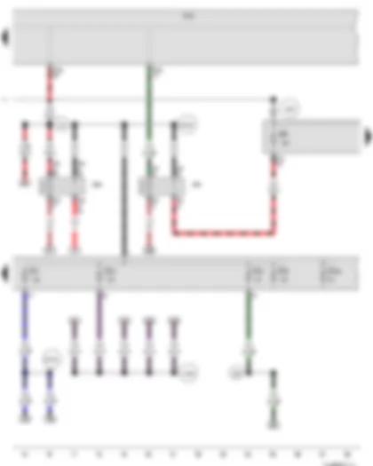 Wiring Diagram  VW PASSAT CC 2010 - Onboard supply control unit - Terminal 15 voltage supply relay 2 - Terminal 50 voltage supply relay - Fuse 2 on fuse holder C - Fuse 4 on fuse holder C - Fuse 7 on fuse holder B