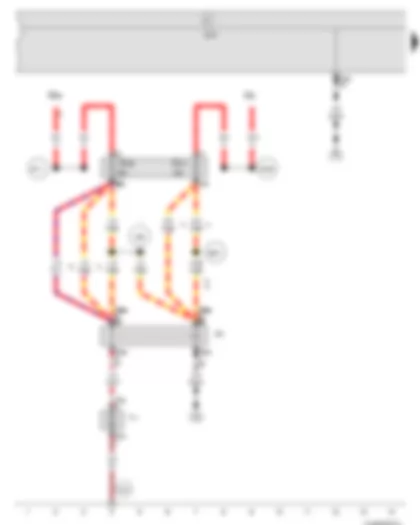 Wiring Diagram  VW PASSAT CC 2011 - Headlight washer system relay - Onboard supply control unit - Fuse 29 on fuse holder B - Fuse 36 on fuse holder C - Headlight washer system pump