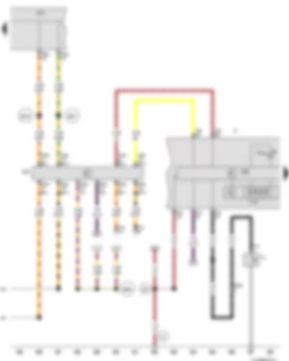 Wiring Diagram  VW PASSAT CC 2012 - Onboard supply control unit - Data bus diagnostic interface - Dash panel insert - Electronic power control fault lamp