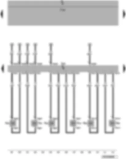 Wiring Diagram  VW PASSAT CC 2010 - Engine control unit - injectors for cylinders 1-6