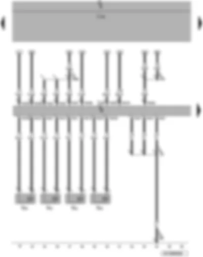 Wiring Diagram  VW PASSAT CC 2012 - Engine control unit - injectors for cylinders 1-4