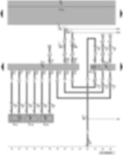 Wiring Diagram  VW PASSAT CC 2014 - Tiptronic switch - gearbox oil temperature sender - gearbox input speed sender - gearbox output speed sender - selector lever lock solenoid