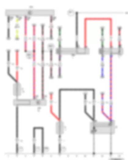 Wiring Diagram  VW PASSAT CC 2011 - Battery - Starter - Battery monitor control unit - Onboard supply control unit - Terminal 50 voltage supply relay - Voltage supply relay 2