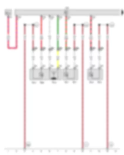 Wiring Diagram  VW PASSAT CC 2011 - Driver door exterior handle central locking button - Rear left door exterior handle central locking button - Rear right door exterior handle central locking button - Convenience system central control unit - Driver side aerial for entry and start system