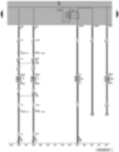 Wiring Diagram  VW PASSAT CC 2008 - Reversing light switch - number plate lights - saloon models - heated rear window relay - heated rear window