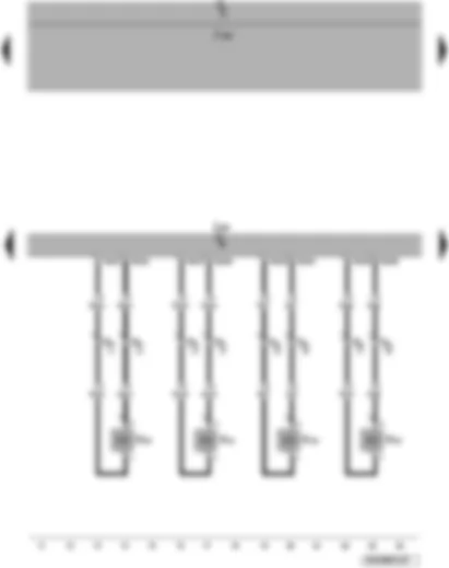 Wiring Diagram  VW PASSAT CC 2010 - Engine control unit - injectors for cylinders 1-4