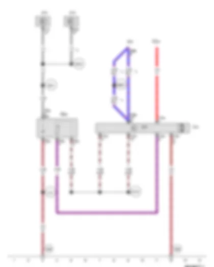 Wiring Diagram  VW PASSAT CC 2010 - Button 1 for tilting roof - Onboard supply control unit - Control unit for tilting sunroof - Tilting sunroof motor