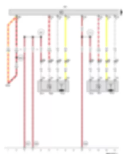 Wiring Diagram  VW PASSAT CC 2010 - Driver door exterior handle central locking button - Front passenger door exterior handle central locking button - Driver door exterior handle contact sensor - Front passenger door exterior handle contact sensor - Convenience system central control unit - Driver side aerial for entry and start system - Passenger side aerial for entry and start system