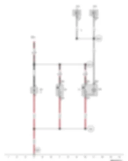 Электросхемa  VW PASSAT CC 2010 - Блок управления бортовой сети - Запирающий диод 2 - Лампа подсветки прикуривателя - Прикуриватель - Прикуриватель - задний