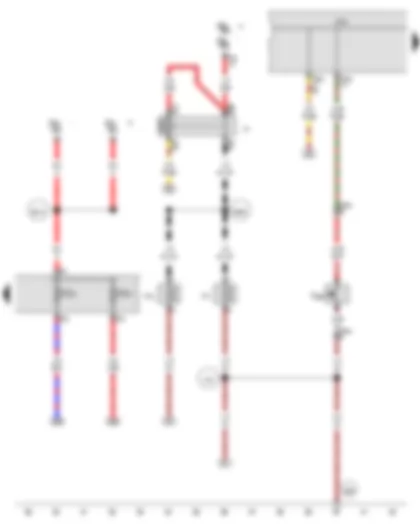 Wiring Diagram  VW PASSAT 2011 - Bonnet contact switch - Treble horn - Bass horn - Dual tone horn relay - Onboard supply control unit