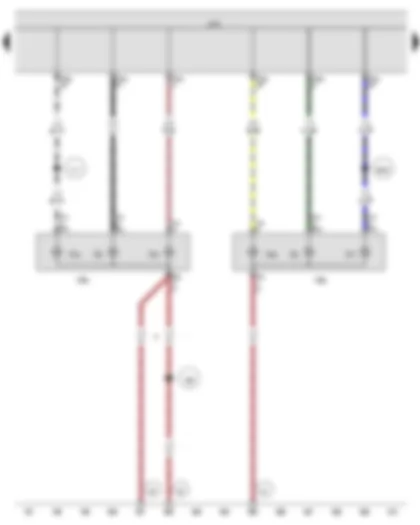 Wiring Diagram  VW PASSAT 2011 - Left tail light - Right tail light - Rear left turn signal bulb - Rear right turn signal bulb - Left reversing light bulb - Right reversing light bulb