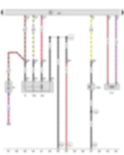 Wiring Diagram  VW PASSAT 2012 - Rear lid handle release button - Luggage compartment light switch - Rear lid lock unit - Convenience system central control unit - Tank filler flap locking motor - Rear lid electric opener motor - Luggage compartment light