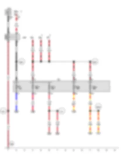 Wiring Diagram  VW PASSAT 2011 - Terminal 15 voltage supply relay - Fuse holder C