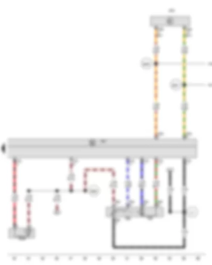 Wiring Diagram  VW PASSAT 2011 - Potentiometer for temperature flap control motor - Evaporator temperature sensor - Temperature flap control motor