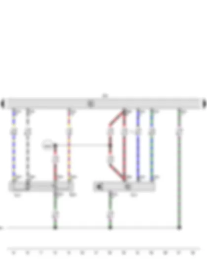 Wiring Diagram  VW PASSAT 2011 - Sunlight penetration photosensor - Potentiometer for indirect ventilation flap control motor - Climatronic control unit - Indirect ventilation flap control motor