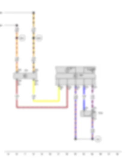 Wiring Diagram  VW PASSAT 2011 - Fuel gauge - Fuel gauge sender 2 - Control unit in dash panel insert - Reserve fuel warning lamp