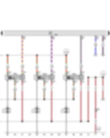 Wiring Diagram  VW PASSAT 2012 - Engine control unit - Ignition coil 4 with output stage - Ignition coil 5 with output stage - Ignition coil 6 with output stage - Spark plug connector - Spark plugs