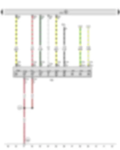 Wiring Diagram  VW PASSAT 2011 - Right gas discharge bulb control unit - Onboard supply control unit - Output module for right headlight - Control unit for right daytime running light and side light - Front right headlight