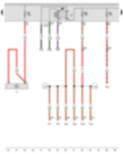 Wiring Diagram  VW PASSAT 2011 - Main relay - Fuse 5 on fuse holder B - Fuse 6 on fuse holder B - Fuse 7 on fuse holder B