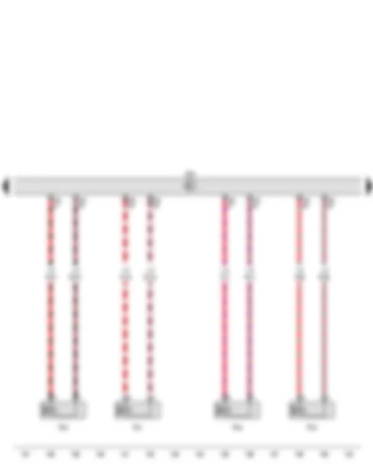Wiring Diagram  VW PASSAT 2013 - Engine control unit - Injector - cylinder 1 - Injector - cylinder 2 - Injector - cylinder 3 - Injector - cylinder 4