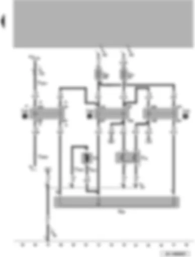 Wiring Diagram  VW PASSAT 2002 - Radiator fan relay for 1st and 2nd speeds - radiator fan run-on relay - radiator fan series resistor