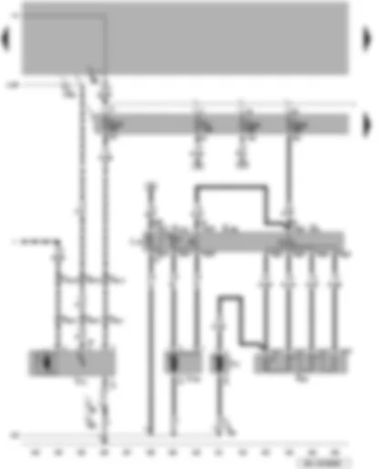 Wiring Diagram  VW PASSAT 2003 - Fresh air/air recirculation flap switch - fresh air blower switch - fresh air and air recirculation flap control motor - fresh air blower - rear window wiper motor