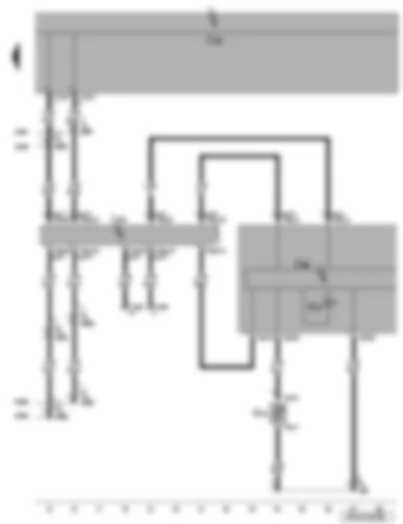 Электросхемa  VW PASSAT 2006 - Диагностический интерфейс шин данных - блок управления комбинации приборов - датчик уровня жидкости в бачке омывателя