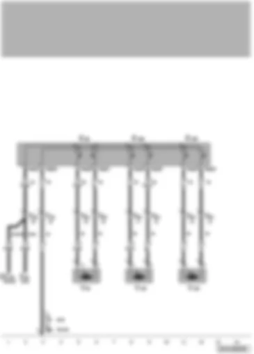 Wiring Diagram  VW PASSAT 2005 - Driver seat backrest adjustment switch - lumbar support height adjustment button - lumbar support longitudinal adjustment button