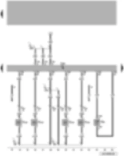 Wiring Diagram  VW PASSAT 2006 - Engine control unit - radiator outlet coolant temperature sender - unit injector valves for cylinders 1-4