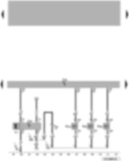Электросхемa  VW PASSAT 2006 - Блок управления двигателя - блок управления вентилятора радиатора - электромагнитный клапан 1 абсорбера с активированным углем - клапан 1 регулятора фаз газораспределения впускных клапанов - клапан заслонок впускных каналов