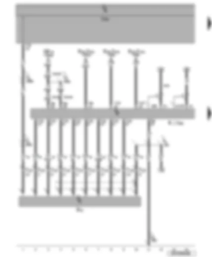 Wiring Diagram  VW PASSAT 2005 - Voltage supply for radio and control unit with display for radio and navigation - CD changer - GPS aerial connection