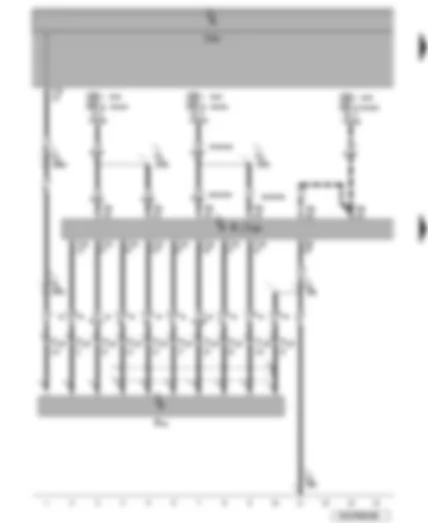 Wiring Diagram  VW PASSAT 2007 - Voltage supply for radio - control unit with display for radio and navigation - CD changer