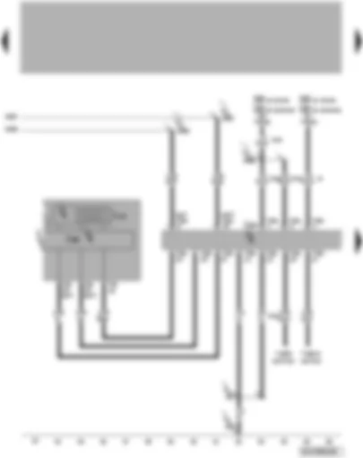 Электросхемa  VW PASSAT 2006 - Комбинация приборов - многофункциональный дисплей - диагностический интерфейс шин данных - диагностический разъем