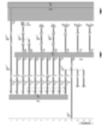 Wiring Diagram  VW PASSAT 2005 - Voltage supply - control unit with display for radio and navigation system - CD changer