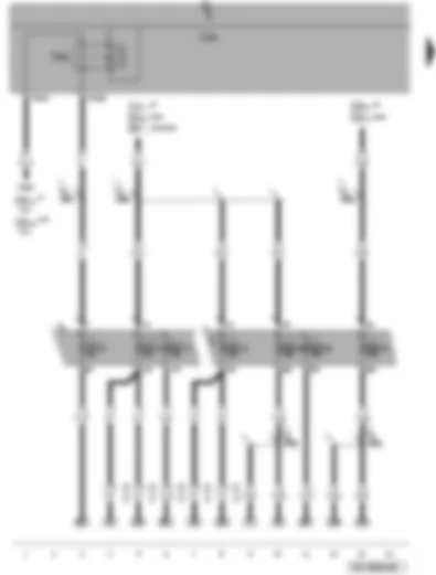 Wiring Diagram  VW PASSAT 2007 - Terminal 15 voltage supply relay - onboard supply control unit - fuses
