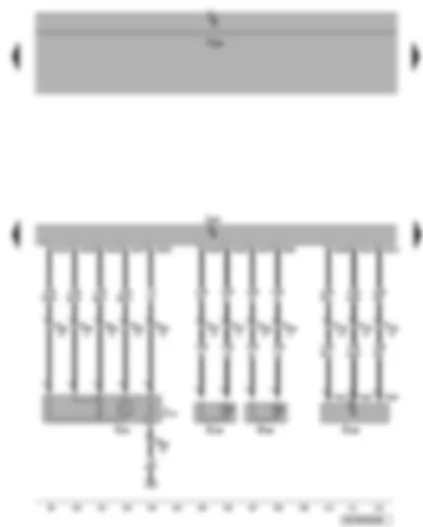 Wiring Diagram  VW PASSAT 2007 - Engine control unit - Lambda probe - exhaust gas pressure sensor 1 - exhaust gas temperature sender 1 - exhaust gas temperature sender 2 for bank 1